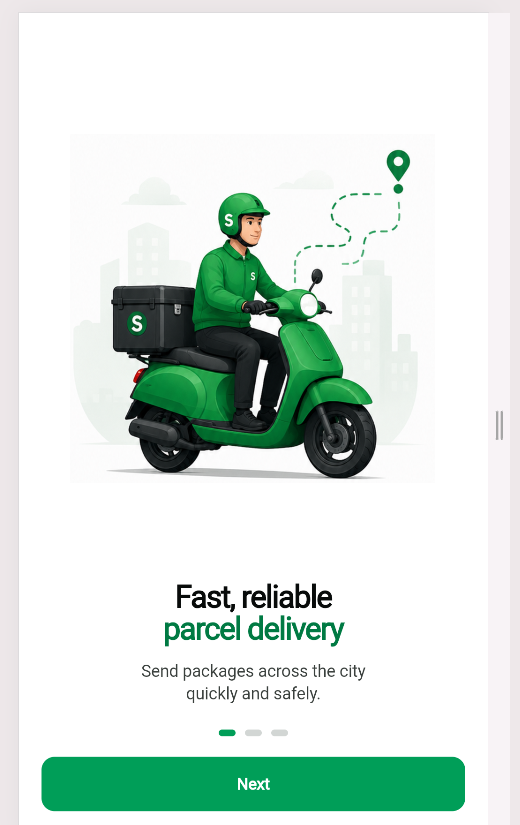 Fast reliable parcel delivery onboarding