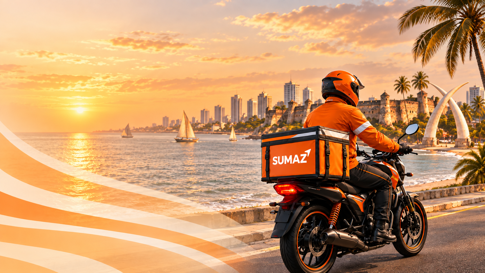 SUMAZ rider delivering in Mombasa